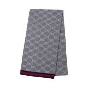 Gucci GG Two-Tone Wool Scarf Grey