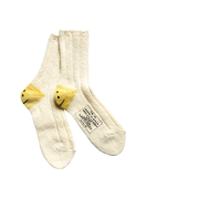 Kapital 56 Pieces MA-1 Rainbowy Happy Heel Socks White