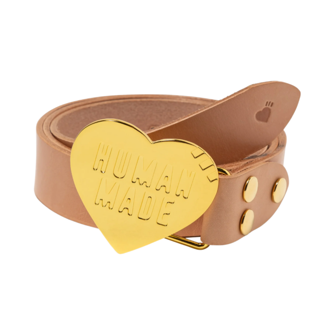 HM29GD078 Human Made Heart Leather Belt Gold