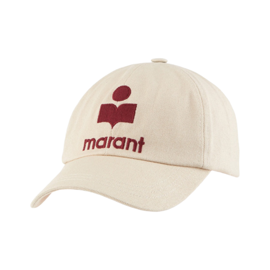 CQ001XFB-A3C05A-ECRD (W) Isabel Marant Tyron Logo Cap Ecru Red - 23FW