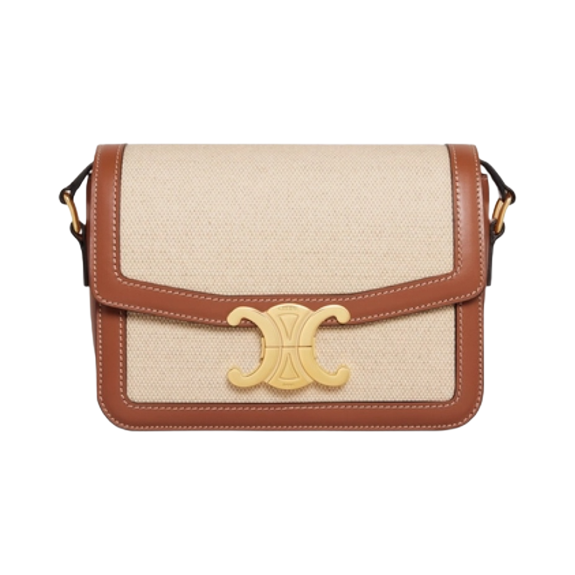 셀린느 텍스타일 & 카프스킨 틴 트리옹프 백 내츄럴 탄(Celine Teen Triomphe Bag in Textile and Calfskin Natural Tan) - 1