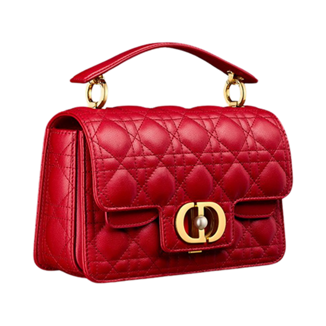 디올 스몰 디올 졸리 탑핸들백 가넷 까나쥬 카프스킨 체리 레드(Dior Small Dior Jolie Top Handle Bag Garnet Cannage calfskin Cherry Red) - 2