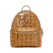 BAPE x MCM Visetos Stark Backpack Small Cognac