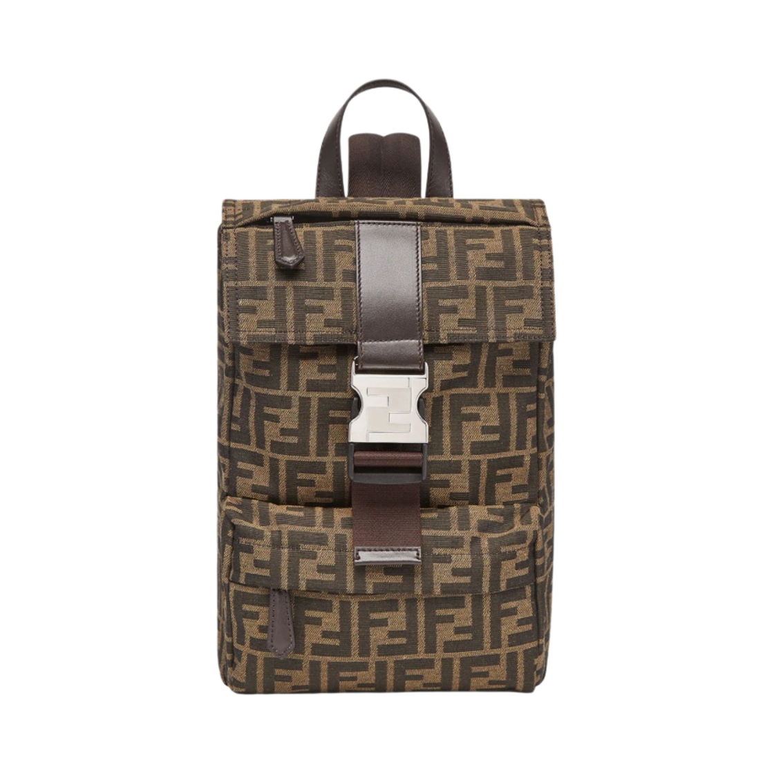 펜디 펜디니스 FF 패브릭 스몰 백팩 브라운(Fendi Fendiness FF Fabric Small Backpack Brown) - 1