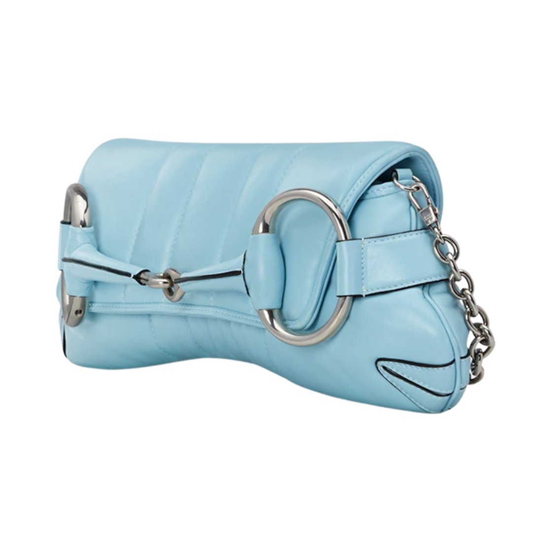 구찌 홀스빗 체인 미디움 숄더백 라이트 블루 레더(Gucci Horsebit Chain Medium Shoulder Bag Light Blue Leather) - 2