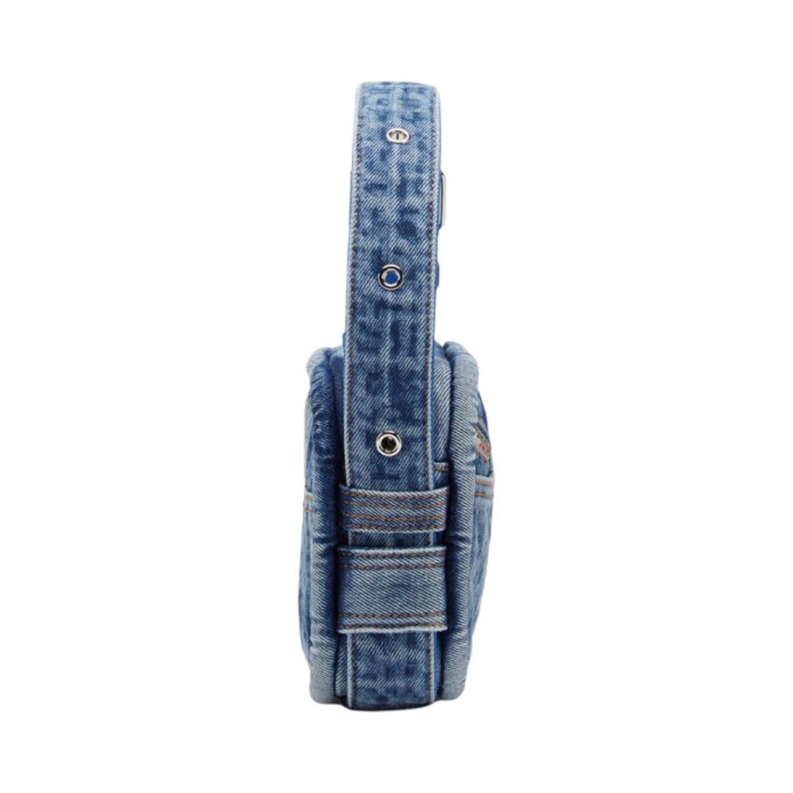 디젤 닐-M 미니백 인 모노그램 데님 블루(Diesel Nille-M Mini Bag in Monogram Denim Blue) - 2
