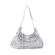 For Appeal String Ribbon Large Hobo Bag Silver