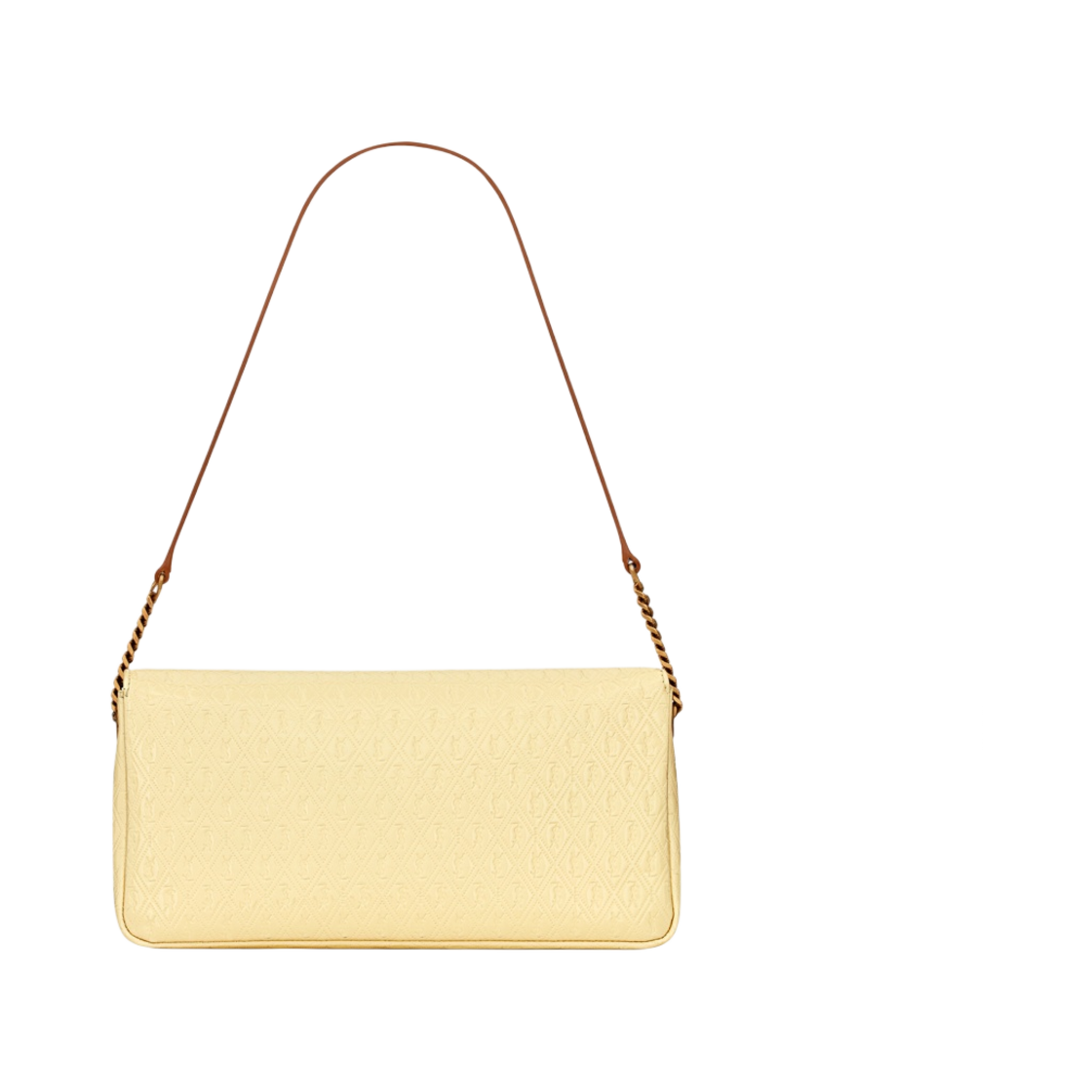 생로랑 페이턴트 캔버스 스무스 레더 르 모노그램 99 백 페일 옐로우 브라운 골드(Saint Laurent Le Monogramme 99 Bag in Patent Canvas and Smooth Leather Pale Yellow Brown Gold) - 3