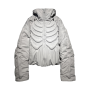 Surgery Bone Embossing Puffer Jacket Light Grey