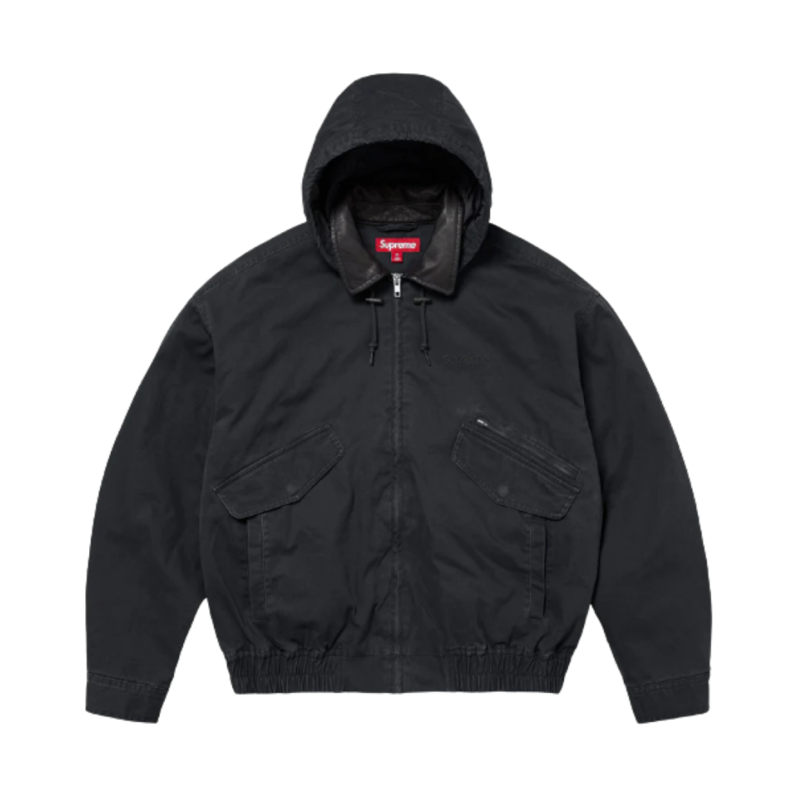 슈프림 레더 칼라 유틸리티 자켓 블랙 - 24FW(Supreme Leather Collar Utility Jacket Black - 24FW) - 3