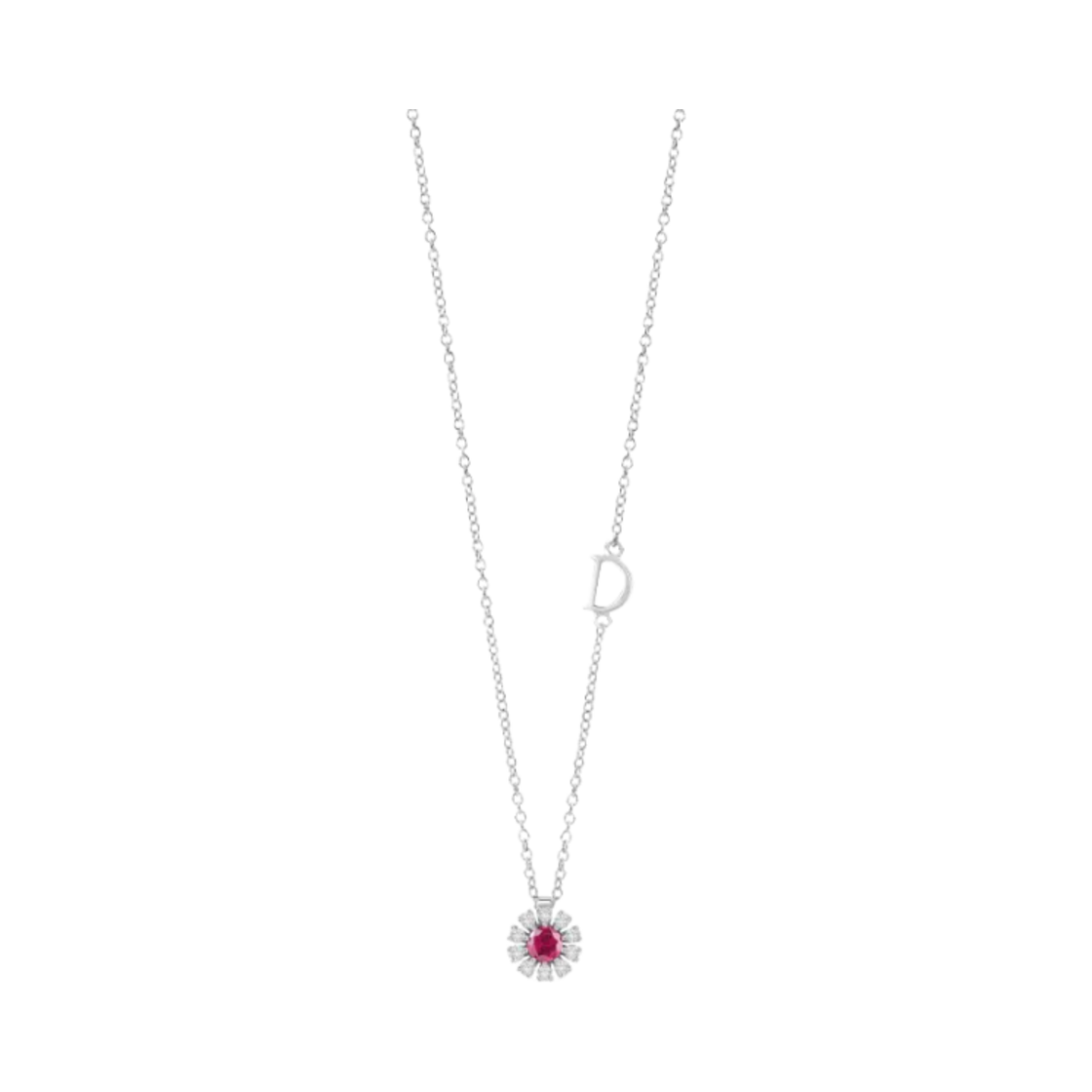 다미아니 마르게리타 다이아몬드 루비 네클리스 화이트 골드(Damiani Margherita Diamonds Rubies Necklace White Gold)