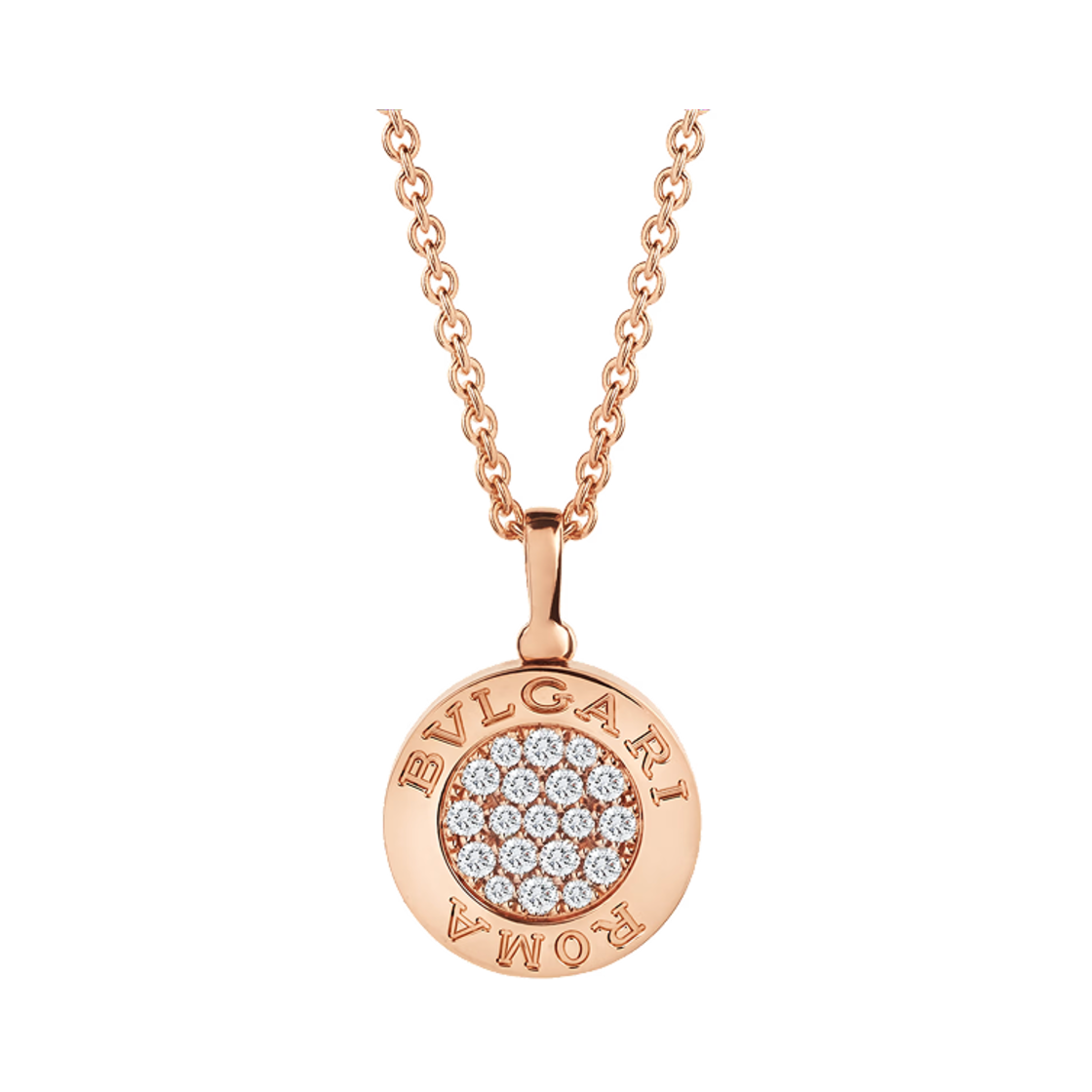 350815 Bulgari Bulgari Necklace Rose Gold Diamonds Onyx