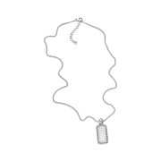Diesel Dx1455 Stainless Steel Dog Tag Necklace Silver
