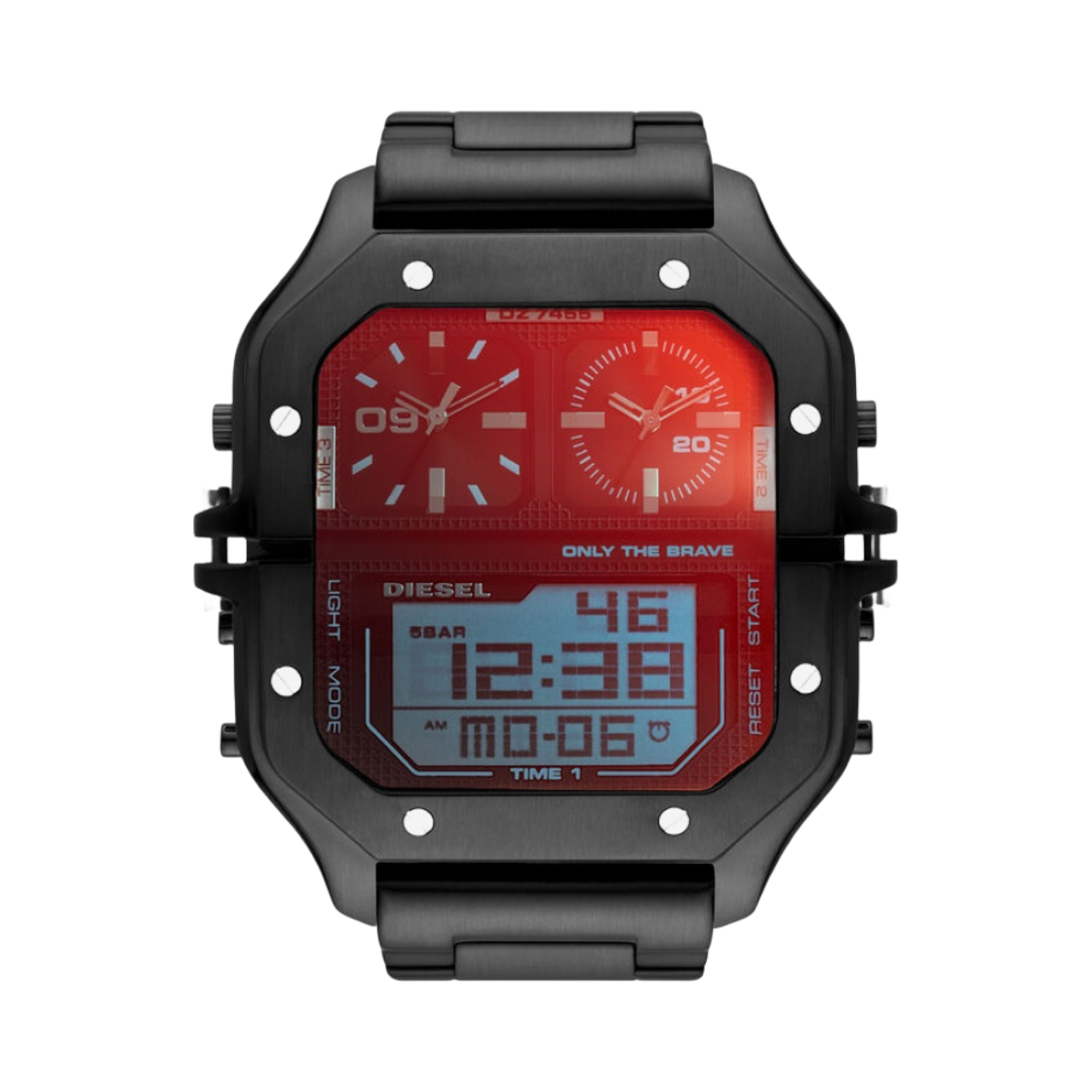 DZ7455 Diesel DZ7455 Clasher Analog Digital 51mm Stainless Steel Black