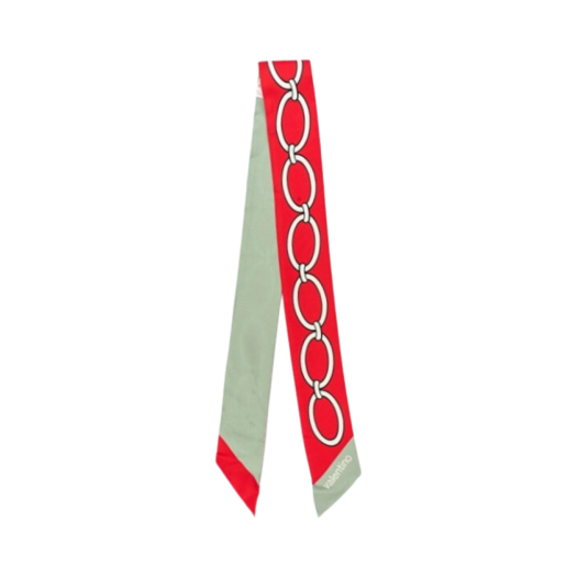 (W) Valentino Silk Bandeau Scarf Rosso