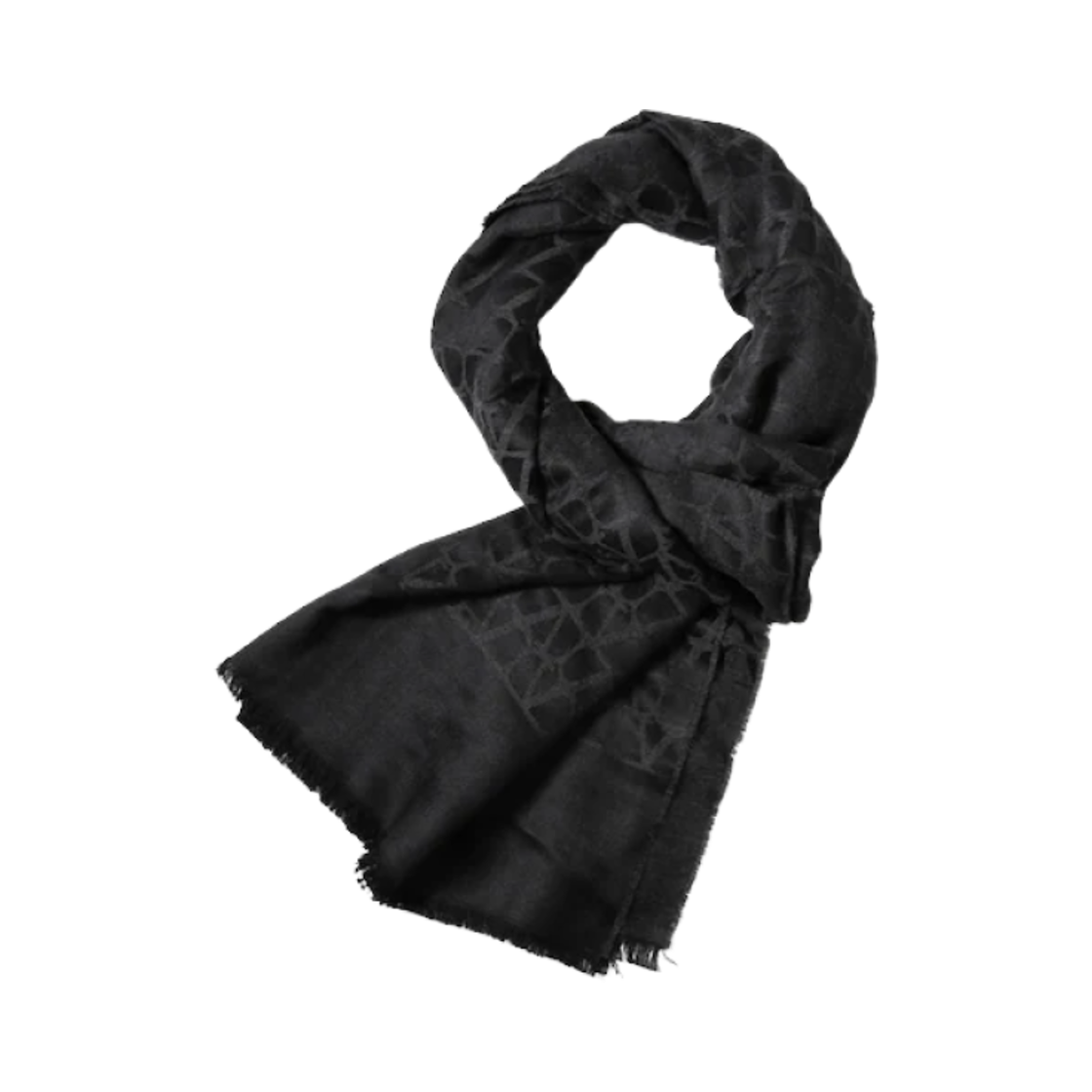 발렌티노 브이로고 시그니쳐 울 실크 스카프 블랙(Valentino Vlogo Signature Wool and Silk Scarf Black) - 2
