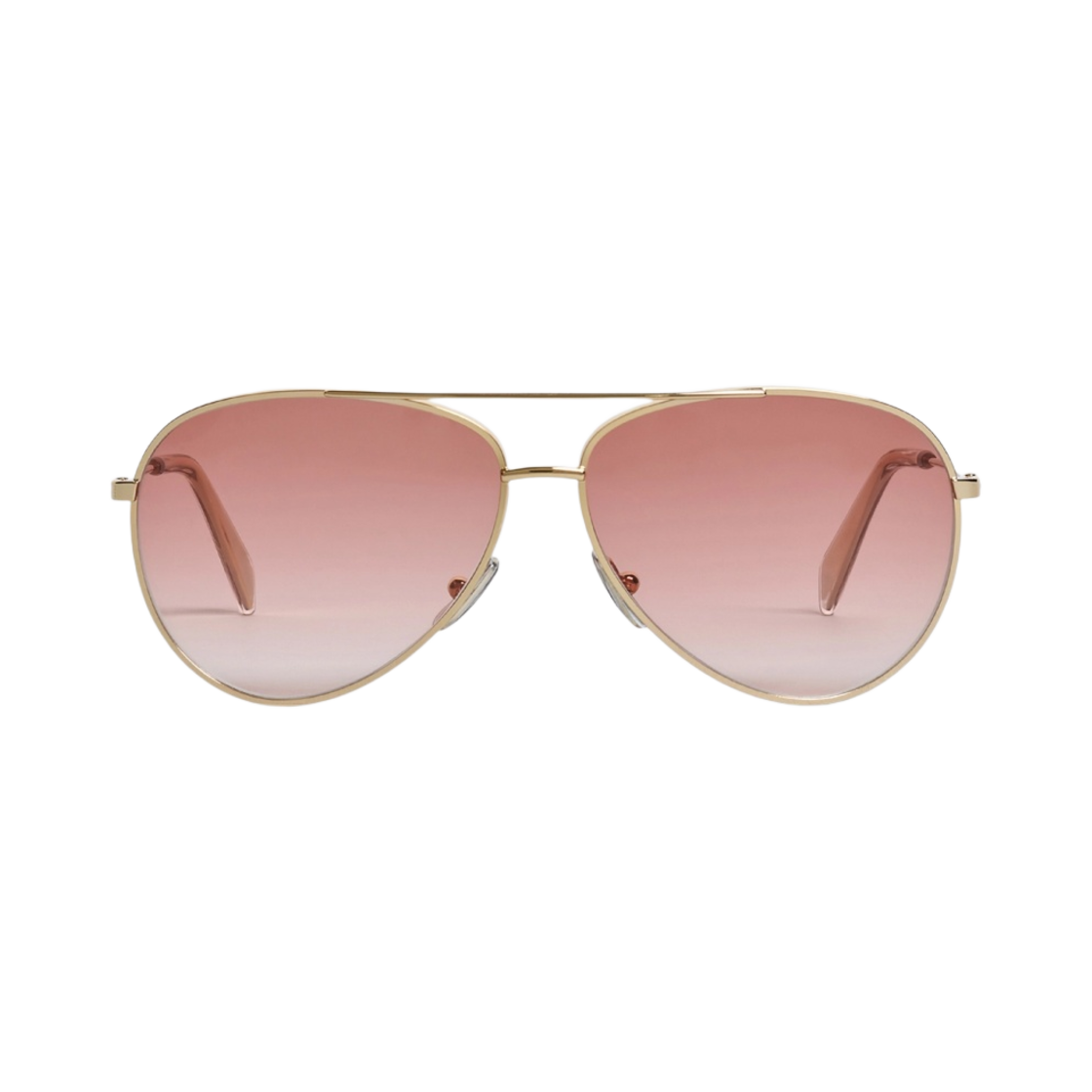(W) 셀린느 메탈 프레임 02 메탈 선글라스 골드 그래디언트 핑크((W) Celine Metal Frame 02 Sunglasses in Metal Gold Gradient Pink) - 1