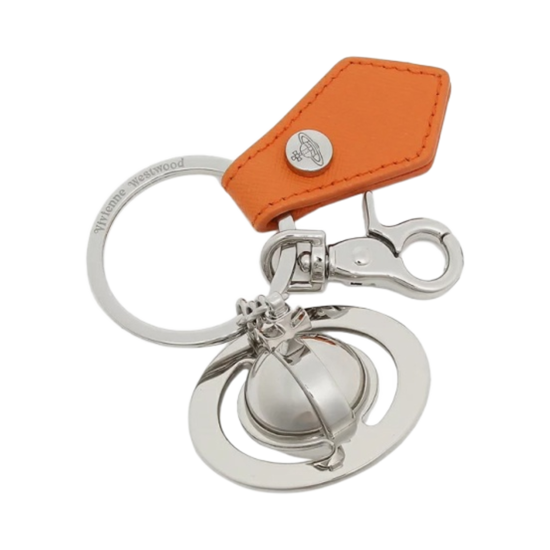 비비안 웨스트우드 사피아노 3D 오브 키링 실버 오렌지(Vivienne Westwood Saffiano 3D Orb Keyring Silver Orange) - 1