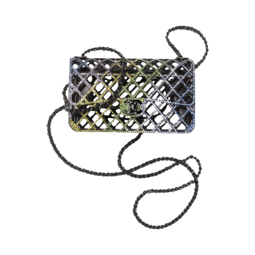 Chanel Mini Evening Bag Strass & Black Black Multicolor