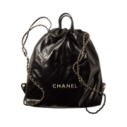 Chanel 22 Backpack Calfskin & Silver Black