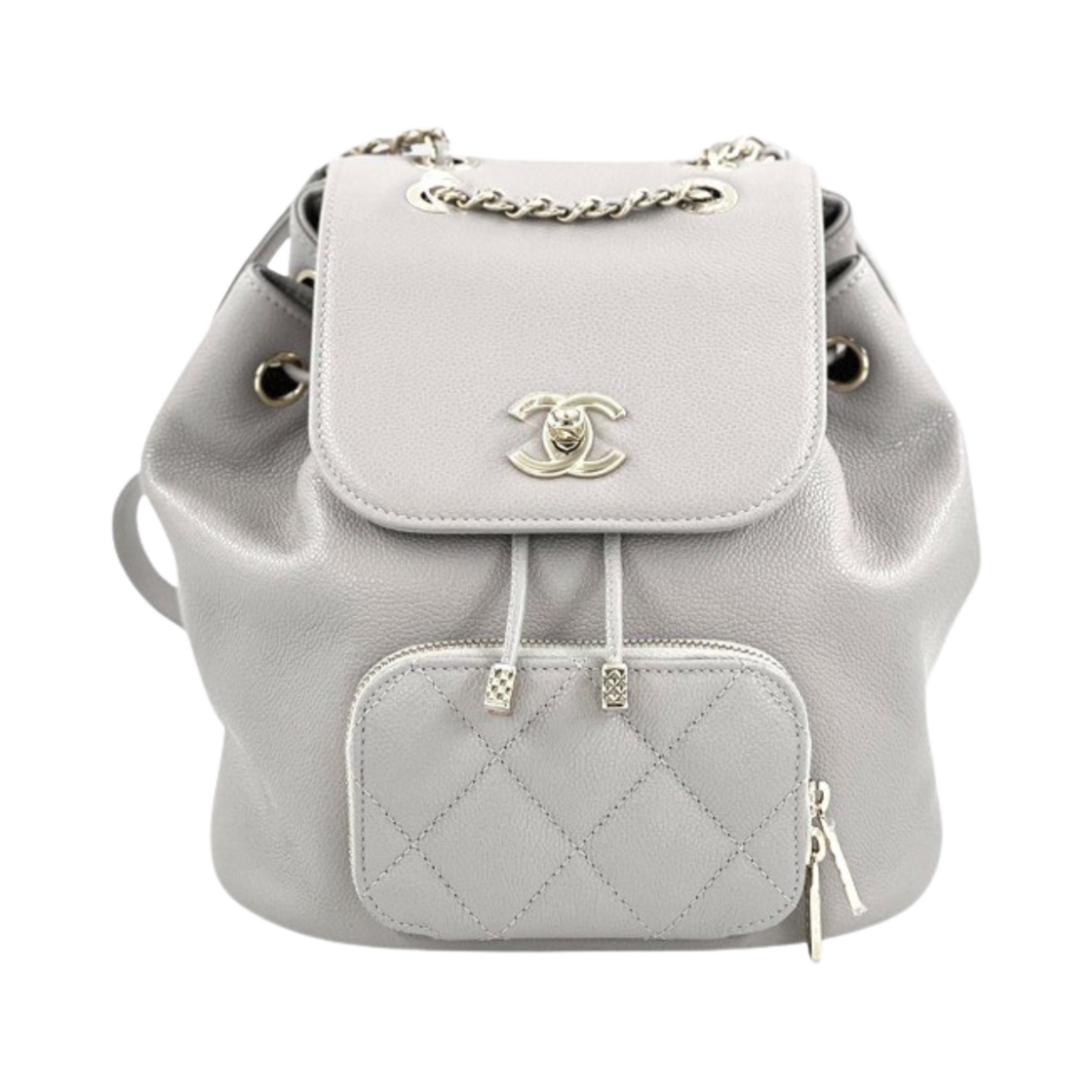 샤넬 스몰 백팩 그레인드 카프스킨 & 골드 메탈 라이트 그레이(Chanel Small Backpack Grained Calfskin & Gold Light Grey) - 1