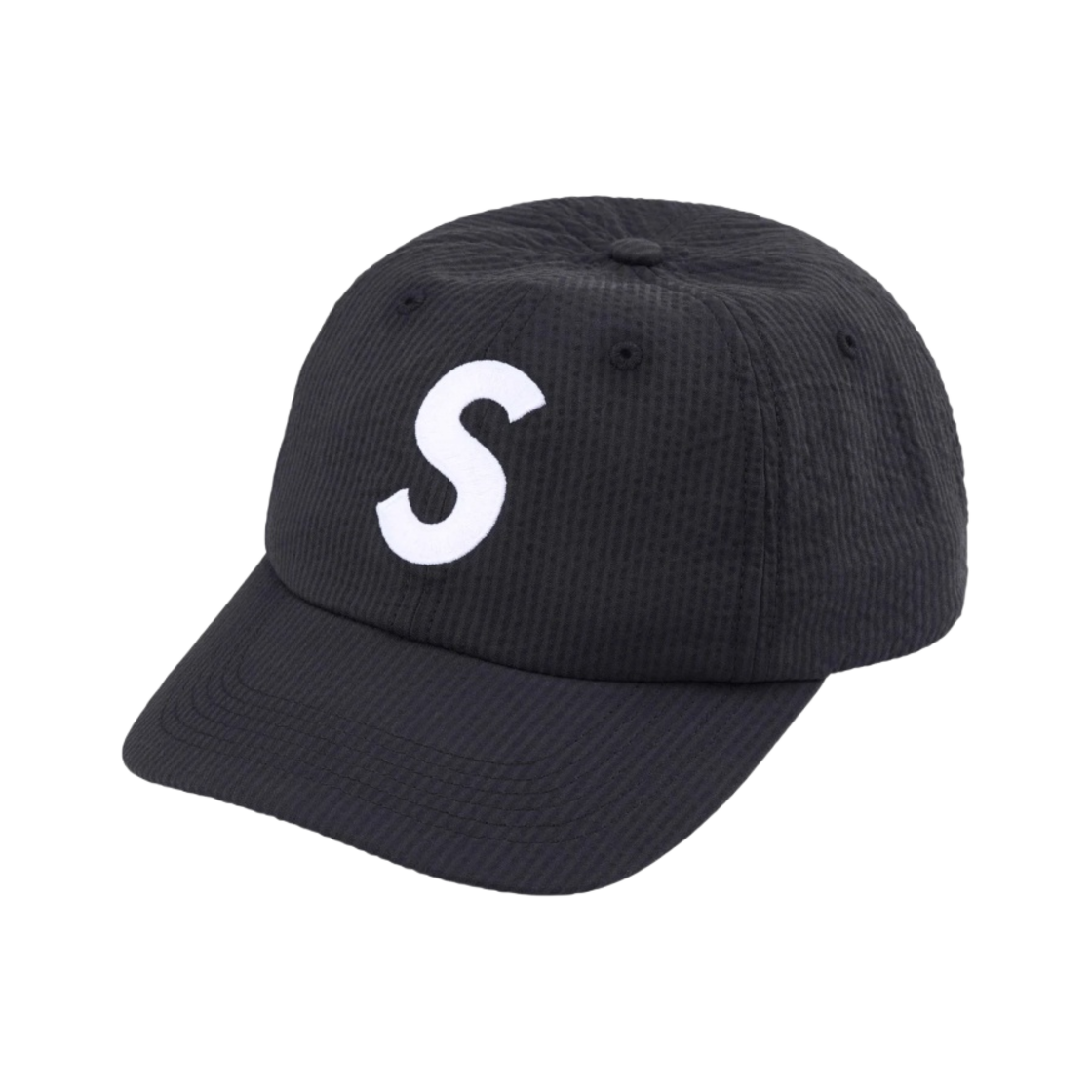 슈프림 시어서커 S 로고 6-패널 블랙 - 24SS(Supreme Seersucker S Logo 6-Panel Black - 24SS)