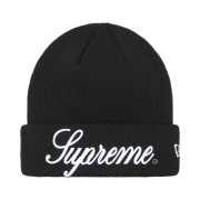 Supreme x New Era Script Beanie Black - 24FW