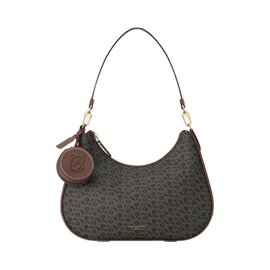 루이까또즈 뉴 모노그램 호보쉐이프 크로스바디백 브라운(Louis Quatorze New Monogram Hobo-Shaped Crossbody Bag Brown)