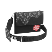 Louis Vuitton x Nigo Trio Pouch Black Monogram Denim