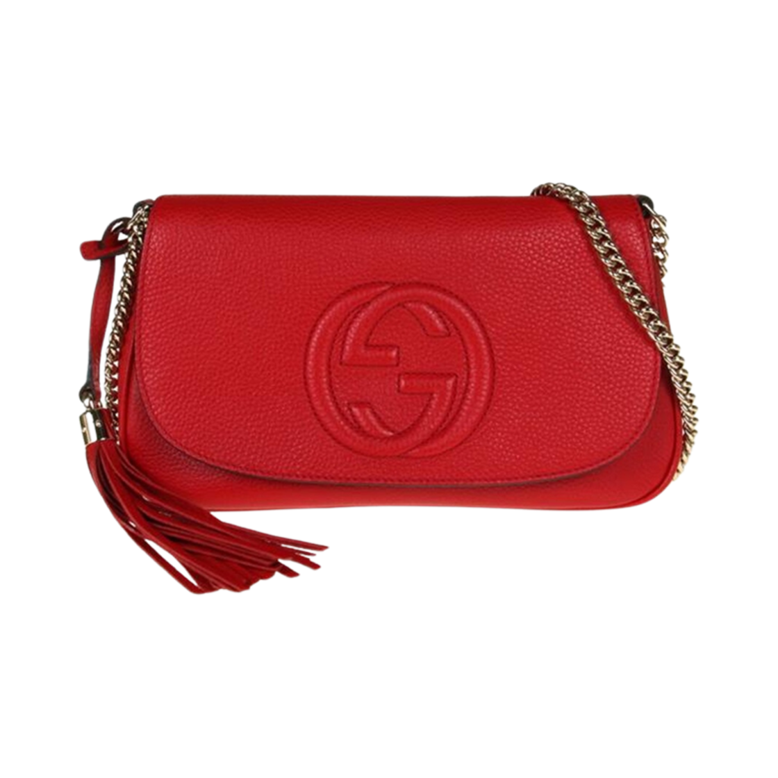 536224-A7M0G-6523 Gucci Soho Tassle Crossbody Bag Red