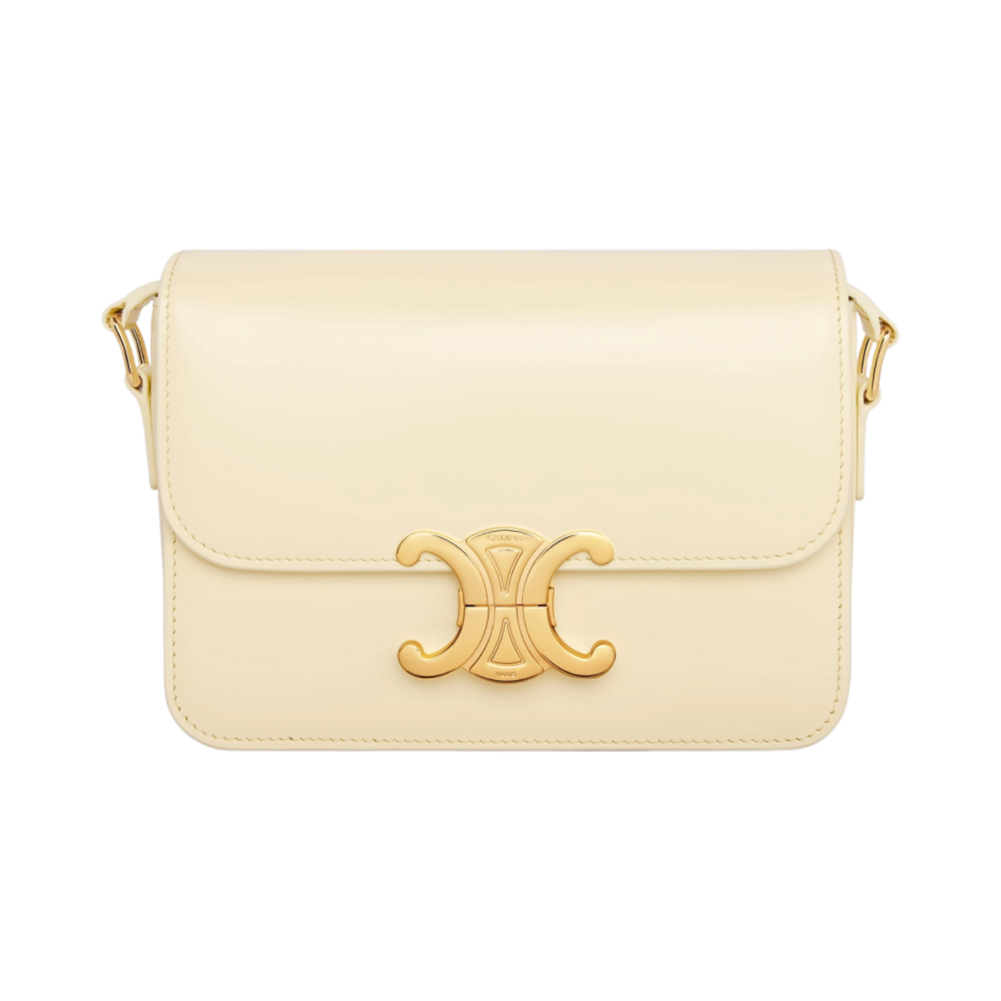 셀린느 샤이니 카프스킨 틴 트리옹프 백 소프트 옐로우