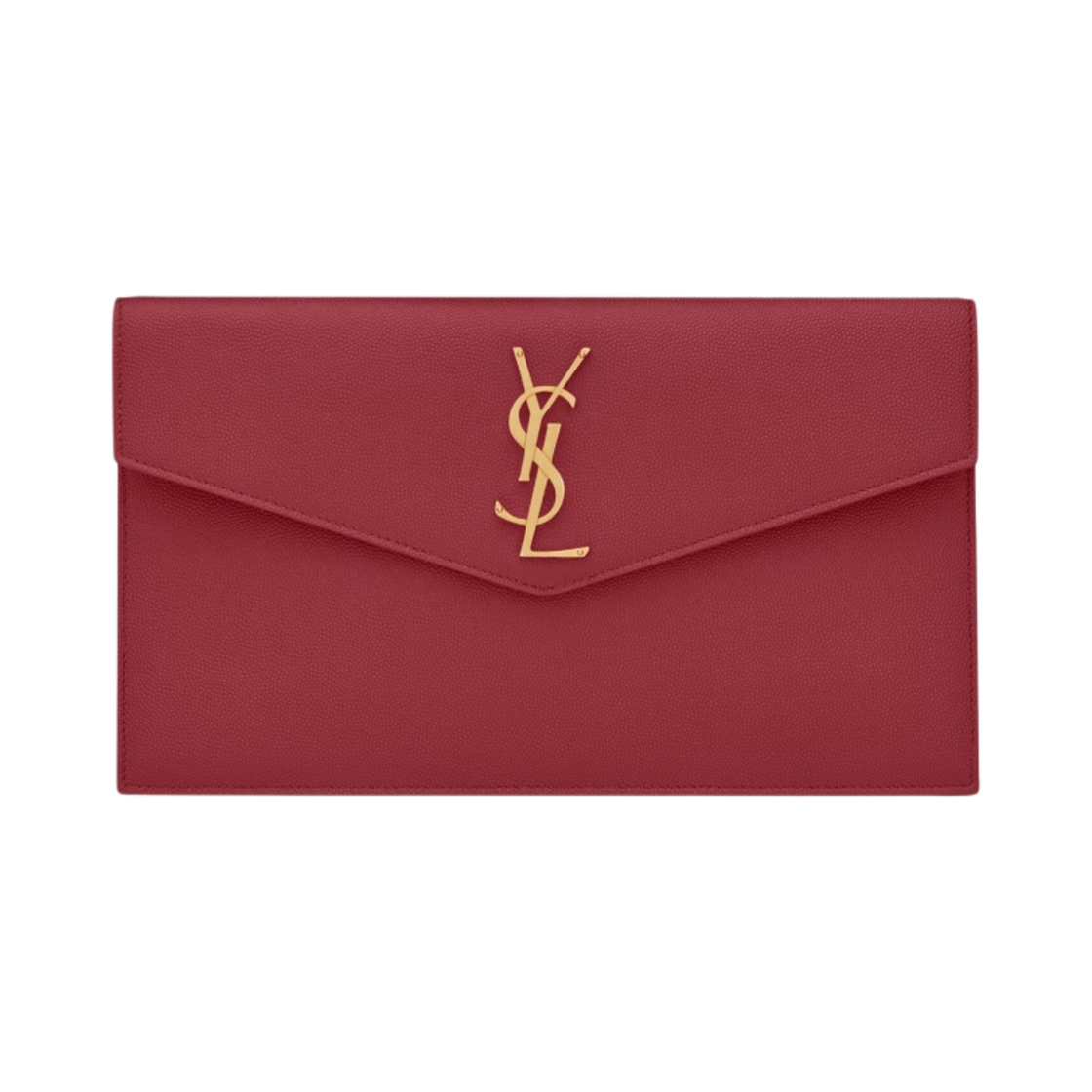 565739-1GF0J-6008 Saint Laurent Uptown Pouch In Grain De Poudre Embossed Leather Rouge Opyum