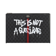 Balenciaga x Gucci The Hacker Project Graffiti Laptop Pouch Canvas Jacquard Black