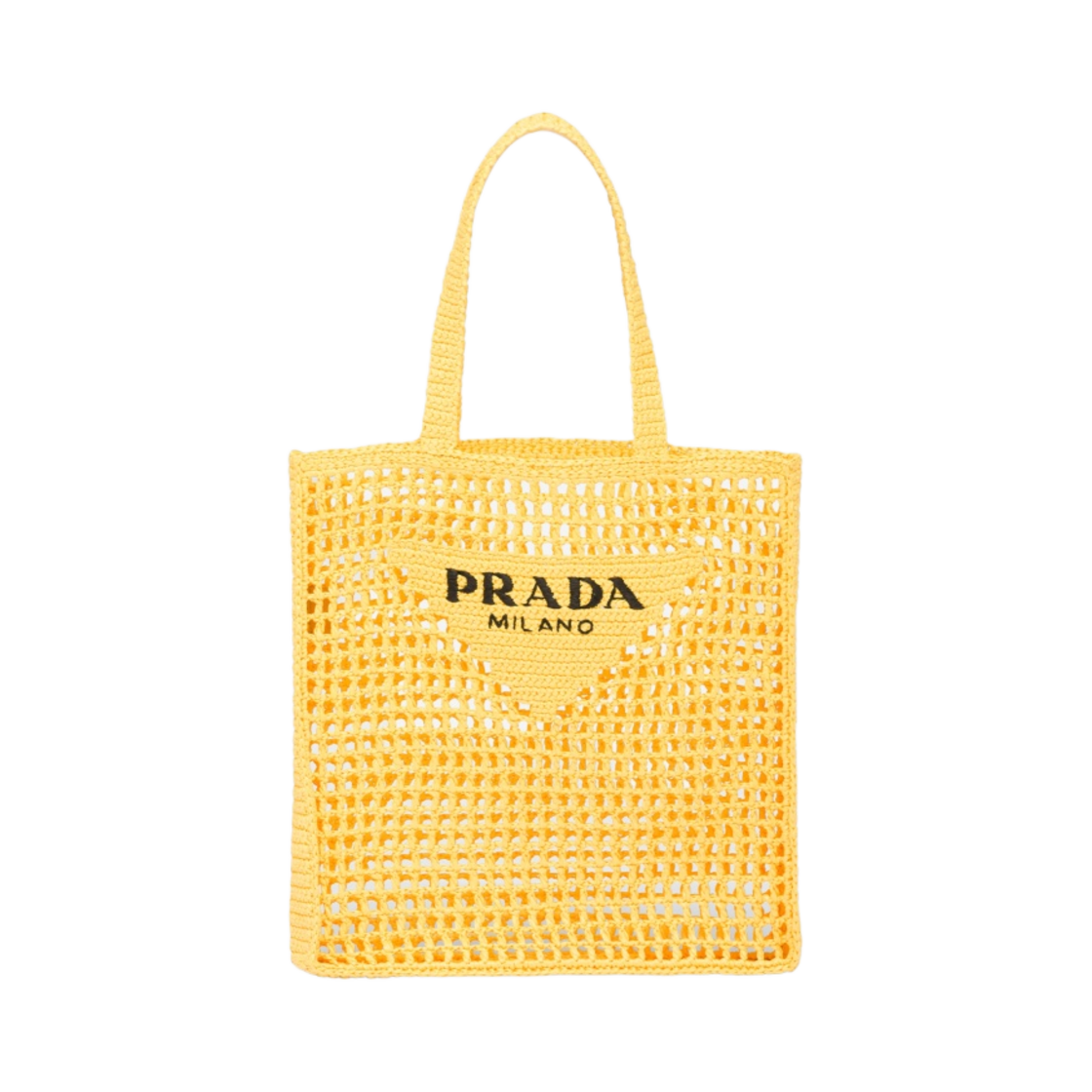 프라다 크로쉐 토트백 로고 옐로우(Prada Crochet Tote Bag Logo Yellow) - 1