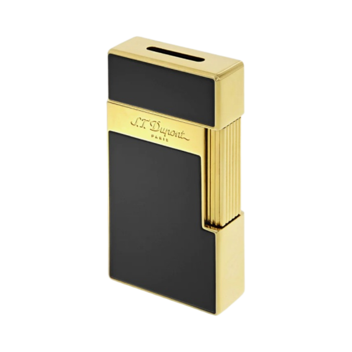 S.T. 듀퐁 비기 샤이니 래커 라이터 블랙 골드(S.T. Dupont Biggy Shiny Lacquer Lighter Black Gold)