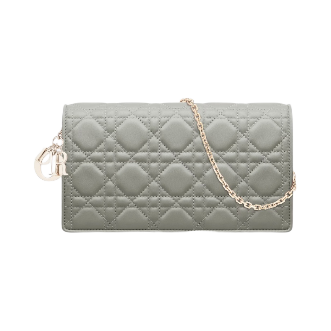 디올 레이디 파우치 그레이 스톤 까나쥬 램스킨(Dior Lady Pouch Gray Stone Cannage Lambskin) - 1
