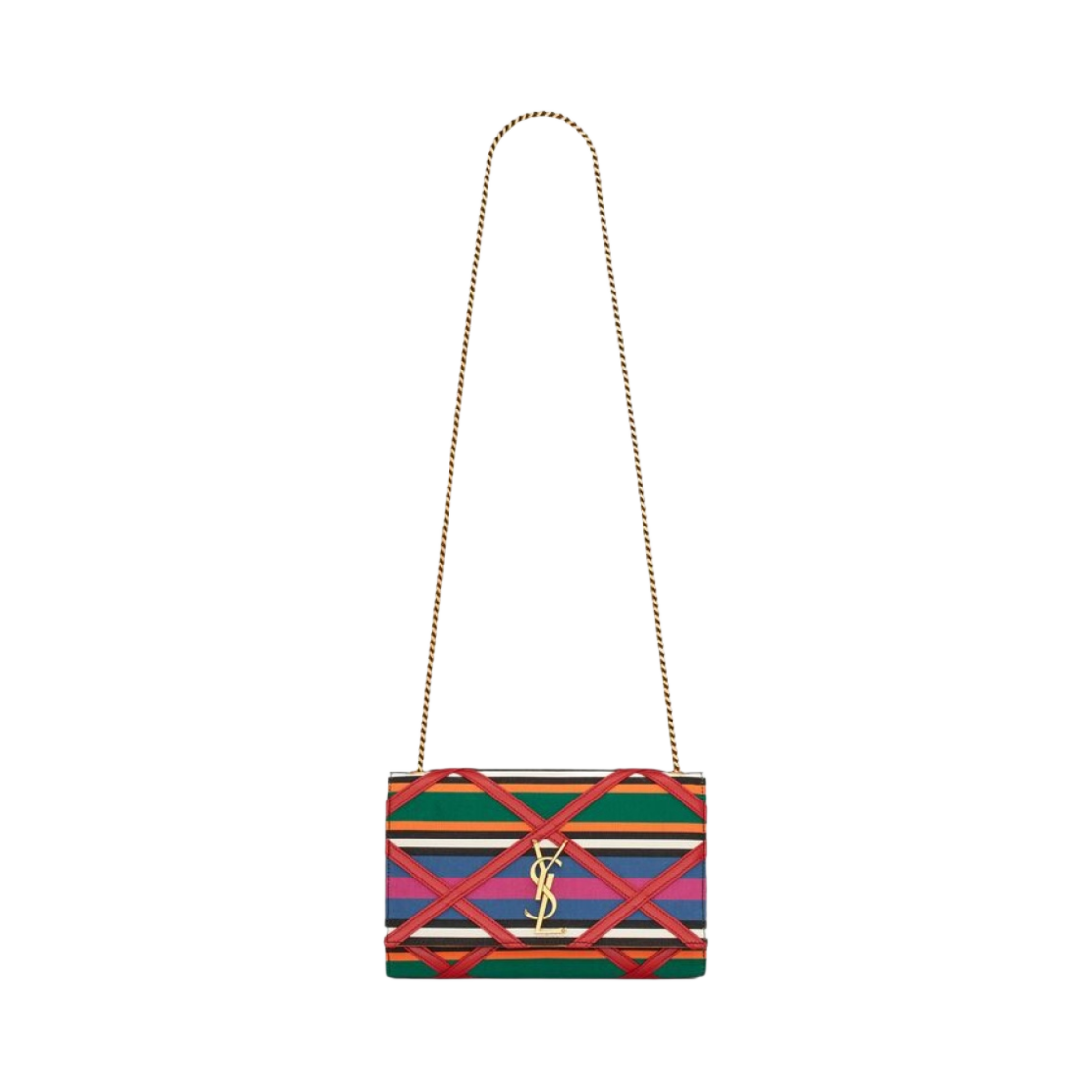 생로랑 케이트 미디움 체인 백 패치워크 캔버스 멀티컬러(Saint Laurent Kate Medium Chain Bag In Patchwork Canvas Multicolor) - 1