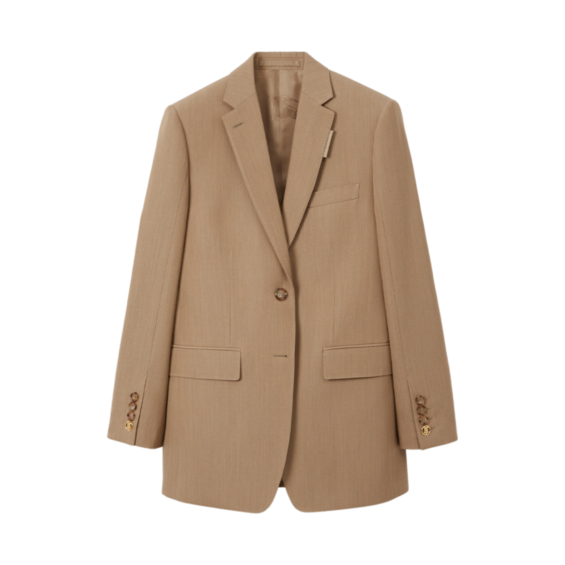 (W) 버버리 울 테일러드 자켓 카멜 멜란지((W) Burberry Wool Tailored Jacket Camel Melange) - 1