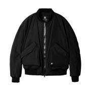 KALA PATTHAR Poly Cotton Rib Bulky Pocket Ma-1 Jacket - Black