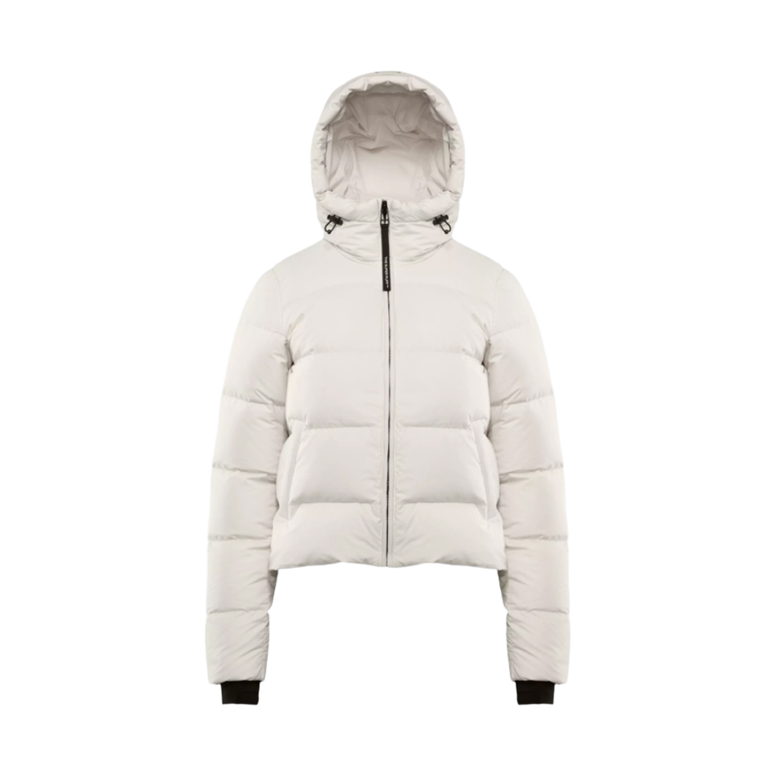 111495 (W) Aritzia The Super Mini Puff Hoody Climatte Goose Down Hoody Mini Puffer Jacket Matte Pearl