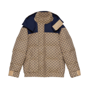 Gucci GG Canvas Goose Down Jacket Beige Blue
