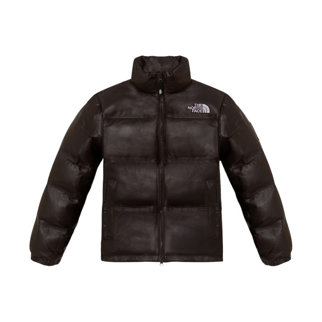NJ1DQ57K The North Face White Label Leather Nuptse RDS Down Jacket Brown - 24FW