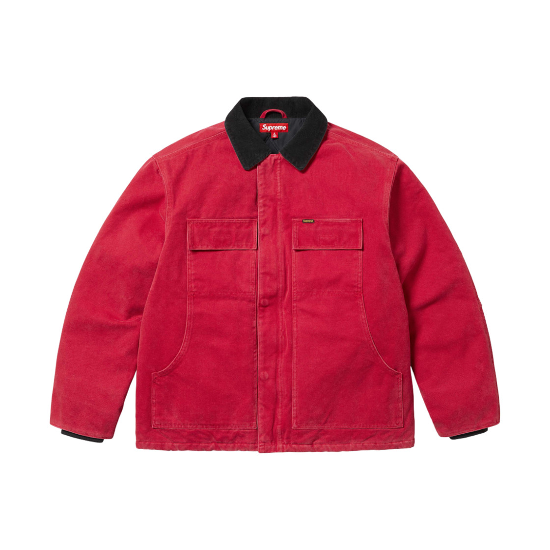 슈프림 올드 잉글리쉬 캔버스 워크 자켓 레드 - 25SS(Supreme Old English Canvas Work Jacket Red - 25SS) - 2