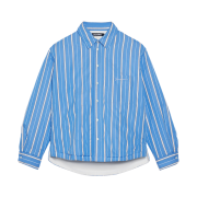 Jacquemus La Chemise Boulanger Puffed Overshirt Blue Stripes