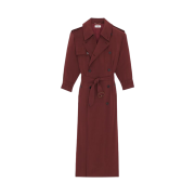 (W) Saint Laurent Trench Coat In Twill Burgundy