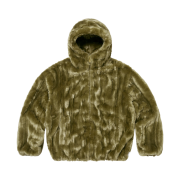 Supreme Faux Fur Hooded Jacket Olive - 24FW