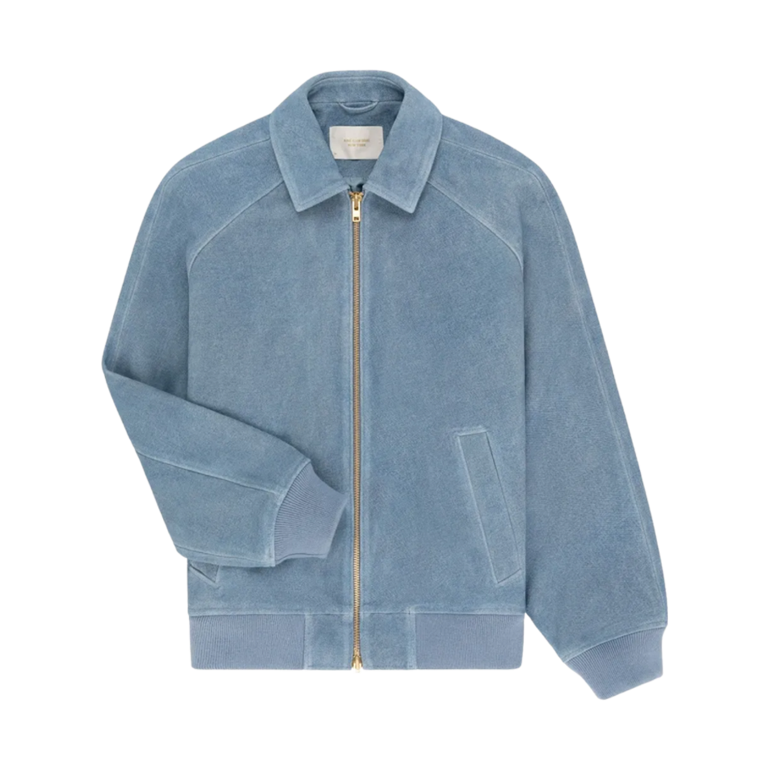 - Aime Leon Dore Denim Printed Leather Jacket Light Wash