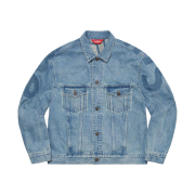 Supreme Inset Logo Denim Trucker Jacket Washed Blue - 22SS