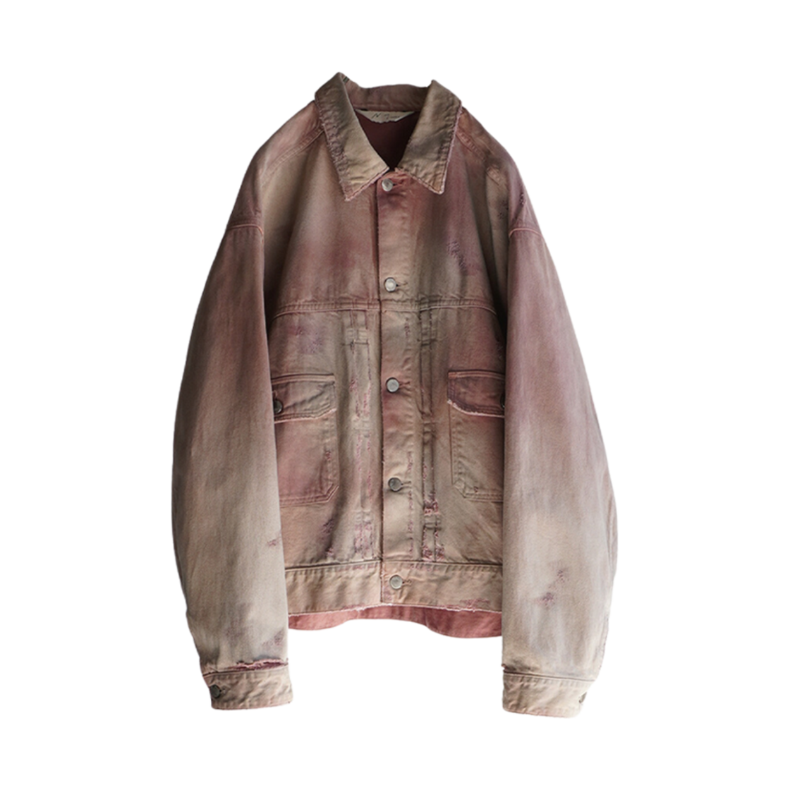 ANC-JK24-A Ancellm Damage Denim Jacket Type-2 Dark Pink