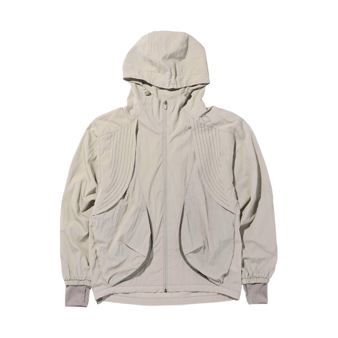 미스치프 쓰레드라인 커브 윈드브레이커 라이트 카키(Mischief Threadline Curve Windbreaker Light Khaki)